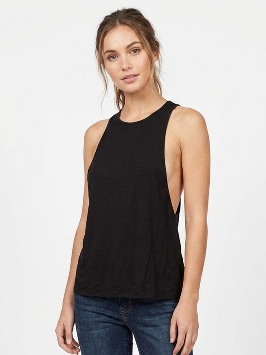 Tobi Tops - TOBI Black High Neck Muscle Racerback Tank Top Dropped Armhole Size Small